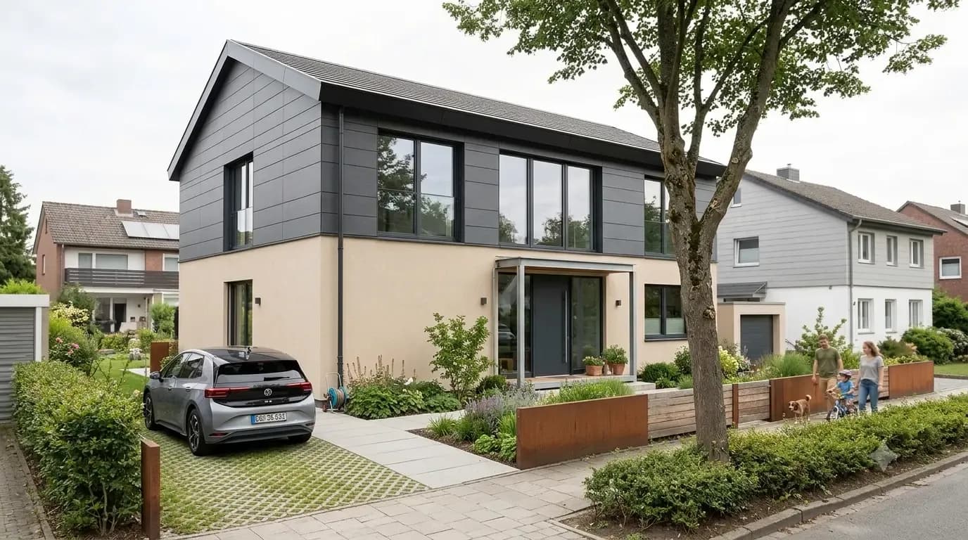 Wohnhaus, dessen Wert von Lage, Zustand und Ausstattung abhängt
